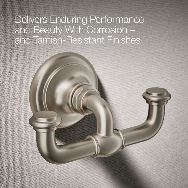 Artifacts® Double Wall Mounted Robe Hook, Vibrant Brushed Nickel