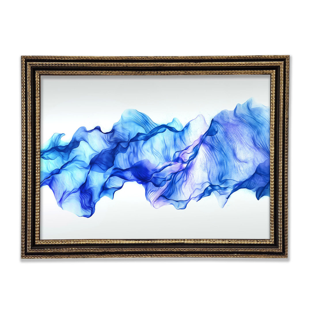 Blue Ripple Wave Gerahmter Druck Wandkunst