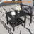 19" Square Metal Outdoor Side Table, 2-Tier All-Weather Patio Side Table-1011676121