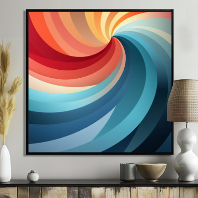 Minimal Streams Vibrant Retro Colors - Abstract Spirals, art mural