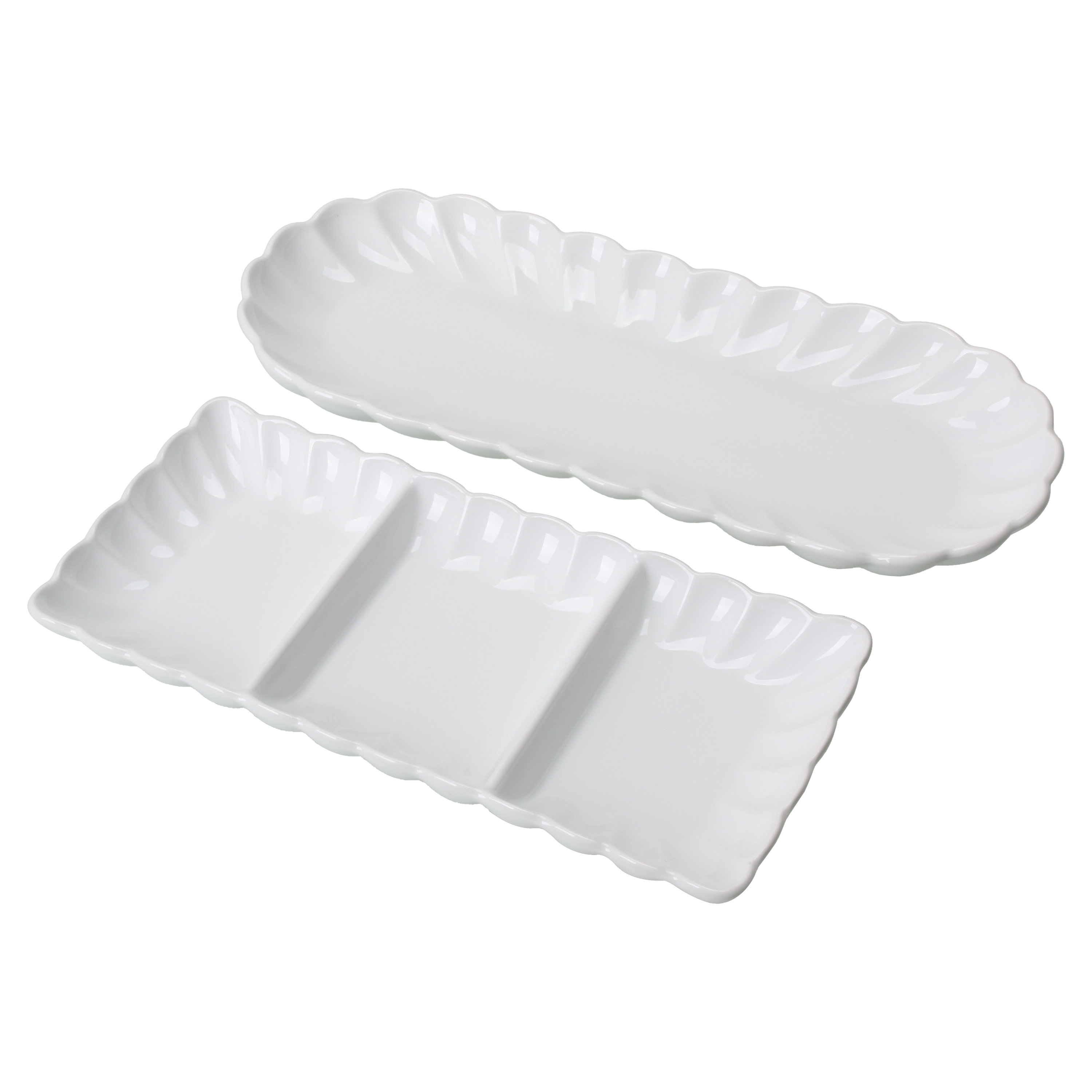 BIA Cordon Bleu BIA Cordon Bleu 2-Piece, Petal Serving Set, White | Wayfair