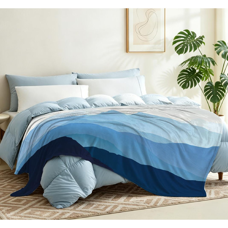 Jeté en flanelle bleue ultra douce, Throw 50" x 60"