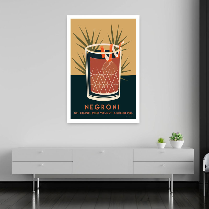 Art rétro rétro, cocktails d'été III, H 60 po x l 40 po