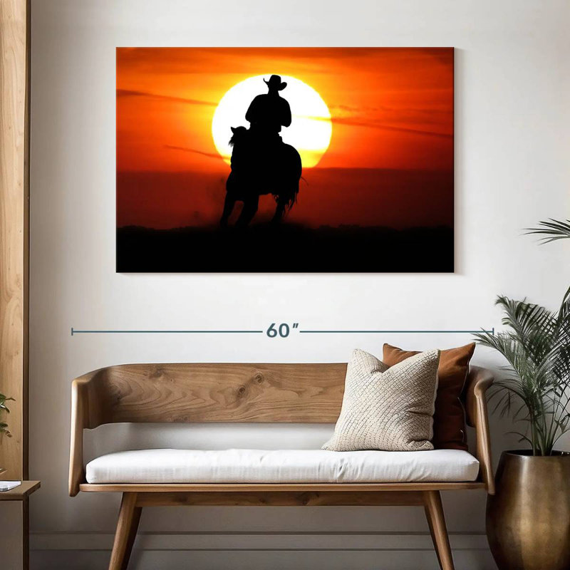 Lelar Sunset Cowboy, 32" H x 48" W