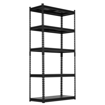 5-Tier Adjustable Steel Storage Shelving Unit, Heavy Duty Freestanding Rack with Solid Metal Shelves, 35.4"W ×15.7"D ×72"H, Garage Organizer for Basement, Warehouse & Pantry