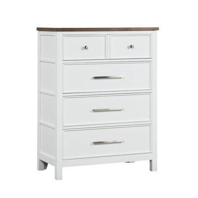 Commode de campagne moderne Pinetop, blanc / brun foncé