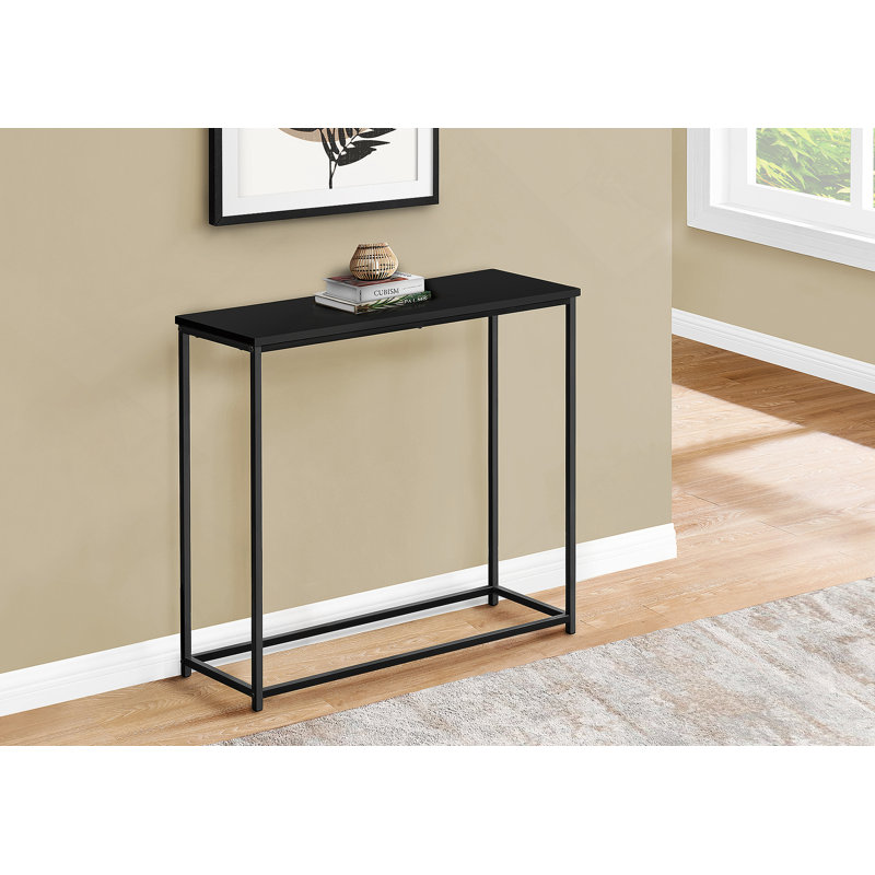 Table d'appoint, console, vestibule, étroit, canapé, stratifié noir, métal noir, contemporain, moderne, Noir