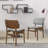 Shenika Mid-century Armless Dining Chairs in Gray Upholstery and Wood Finish-685868035