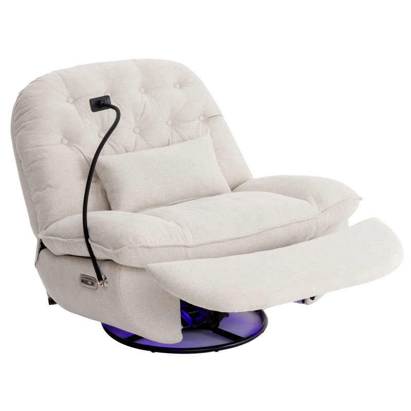 Fauteuil inclinable électrique Zynae, Velours beige