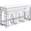 5 Modern Dining , White, Two Nesting Tables And Three Backless Stools, Counter Height, Ideal For Room, Silver White Aesthetic, Floating Frame Elegance Height Contemporary Living, Finish, Upholstery,