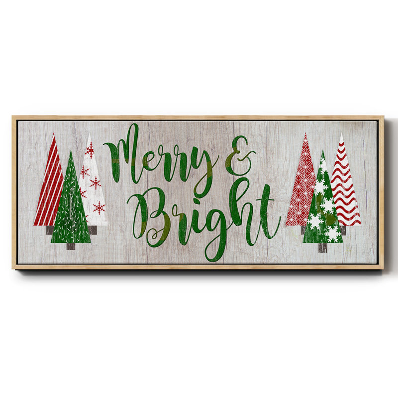 Merry & Bright- Framed Canvas, 12" H x 30" W