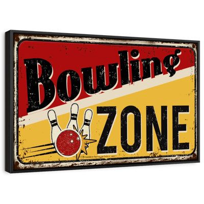 " Bowling Zone Sign Canvas Print "