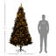 Arbre de Noël noir 7,5 pi avec 500 lumières DEL blanc chaud, 1346 pointes de 7,5 pi de hauteur, extrémités de branches, finition