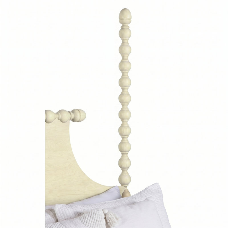 Mary Spindle Four Post Bed, King, Bisque