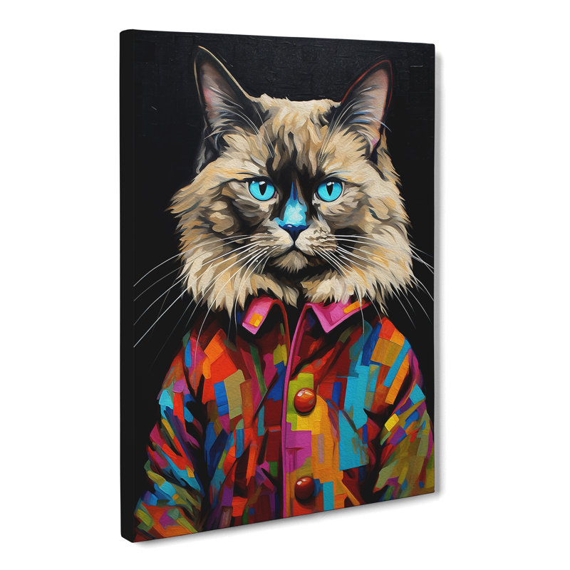 Ragdoll Cat Modern Art No.2 - Wrapped Canvas, 76cm H x 50cm W x 3cm D