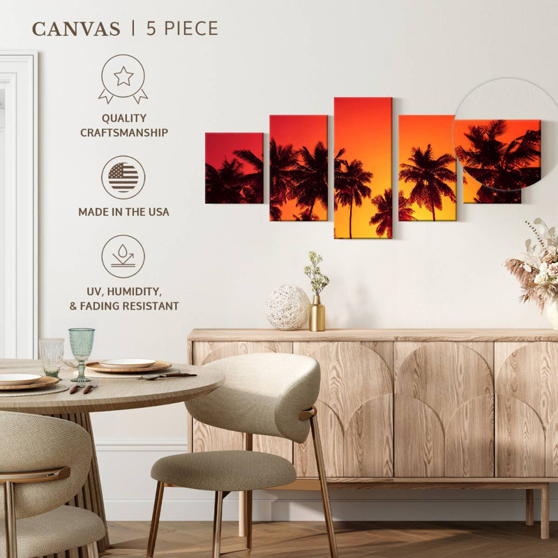 Sky Above Tropical Palm Trees, 24" H x 55" W