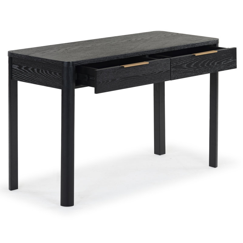 Gabrietta Solid + Manufactured Wood Writing Desk, Black