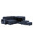 L-shaped Padded Sectional Modular Sofa with Storage Space, USB Ports, and Cup Holders on the Armrests-2137691386