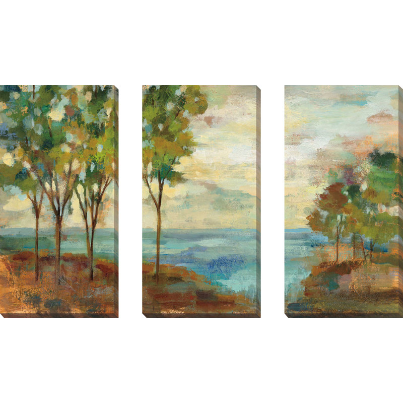 "View of the Lake", ensemble de 3 impressions sur toile