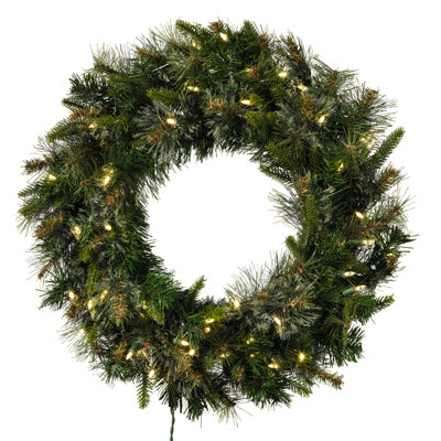 Pre-Lit Mixed Cashmere Pine Artificial Christmas Wreath