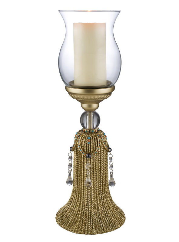 Foran Polyresin Tabletop Candlestick, 20" H x 6.5" W x 6.5" D