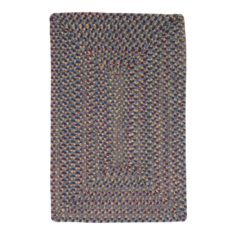 Tapis réversible en mélange de laine Nisan - bleu, Rectangle 15 pi x 20 pi