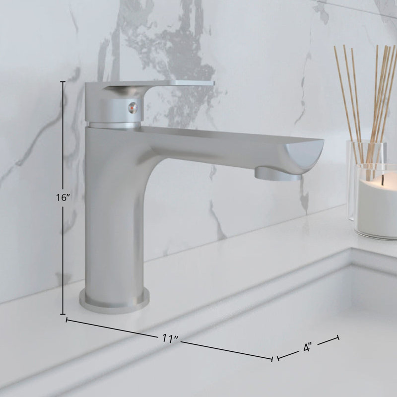 Robinet pour salle de bain à poignée simple DAX, Nickel