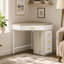 Bureau de coin en coin, bureau d'ordinateur avec 3 tiroirs de maquillage