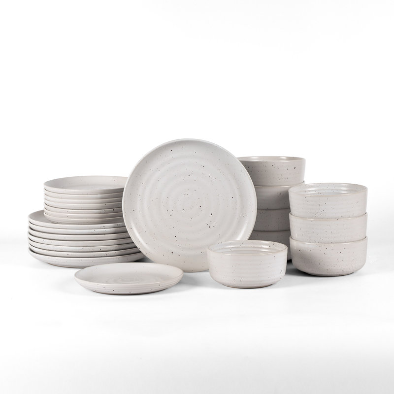 Service de vaisselle Earth & Clay, Blanc, 24