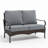 53'' Wide Metal Outdoor Loveseat with Cushions & Wicker Decor-103555028