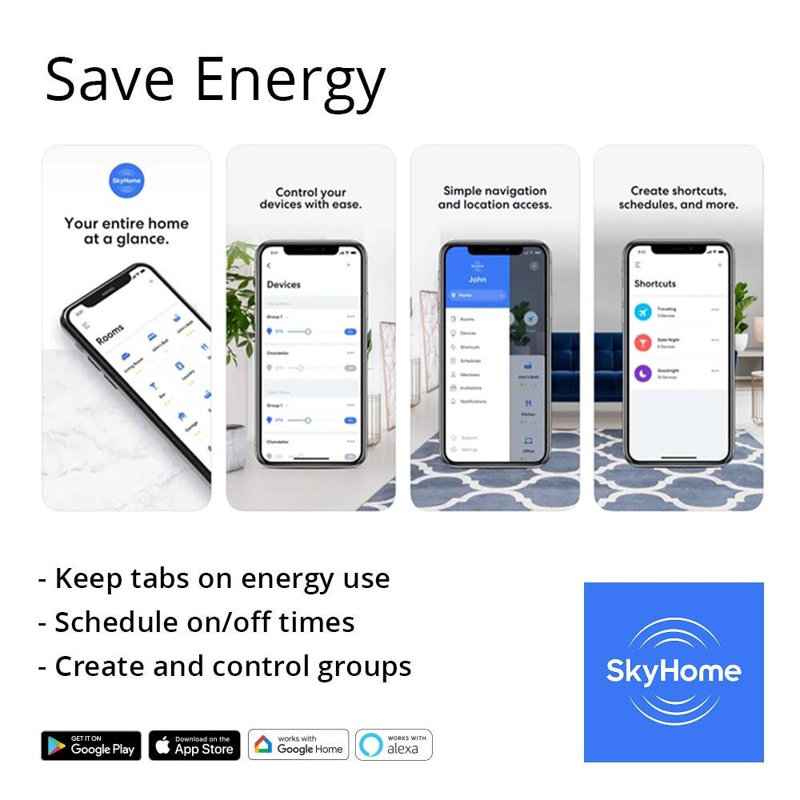 Ensemble d'éclairage intelligent SkyPlug - Mira, Noir mat