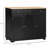 Sideboard Solid Wood Countertop, Kitchen Storage Cabinet, Coffee Bar Cabinet With 3-Drawers, Doors, And Adjustable Shelf, Black-1937007287