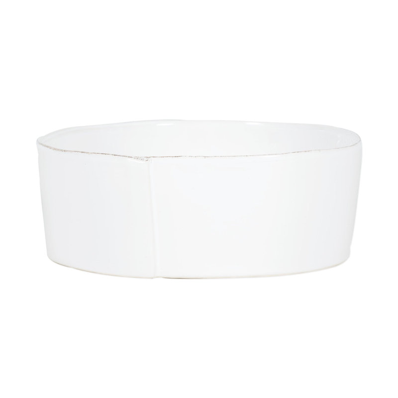 Lastra Stoneware Serving Bowl,  4" H x 10.75" W x 10.75" D, White
