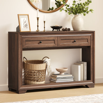 71'' Wood Console Table With 2 Drawers and Open Storage Shelf, Long  Entryway Sofa Table For Hallway, Entryway, Living Room