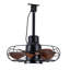 Élégant ventilateur de plafond d'extérieur à cage noire de 20 pouces avec lumière DEL et télécommande à brancher pour les patios et les abris de jardin