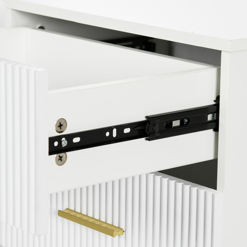 Ensemble de 2 tables de chevet avec tiroirs pour chambre à coucher blanc Nightstands