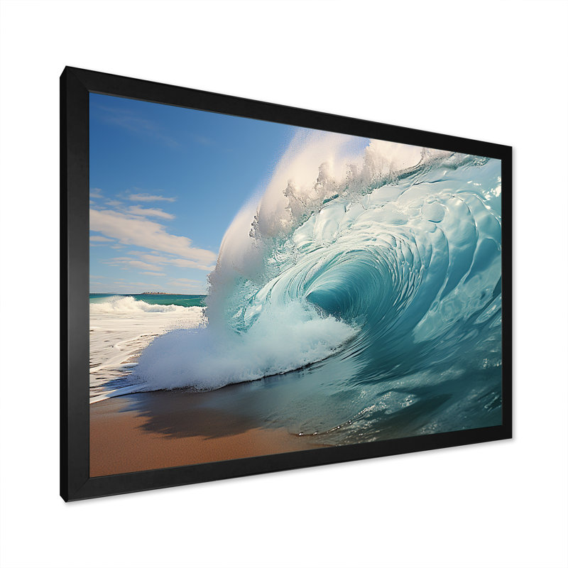 Impression sur toile Turquoise Ocean's Force Unleashed II, Cadre photo noir, H 34 po x l 44 po x P 1,5 po