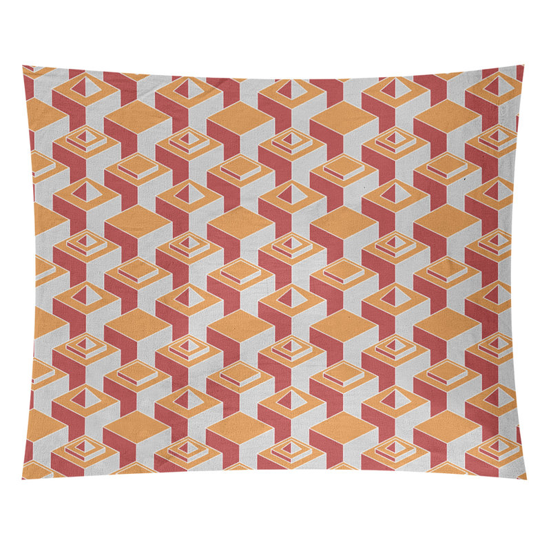 Jordao Machine Tapestry, 88" H x 104" W, Orange/Red