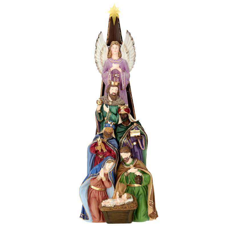 Lighted Nativity Tree - 24 Inches