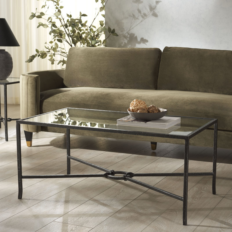 Table basse Markley, Noir, Clear Tempered Glass