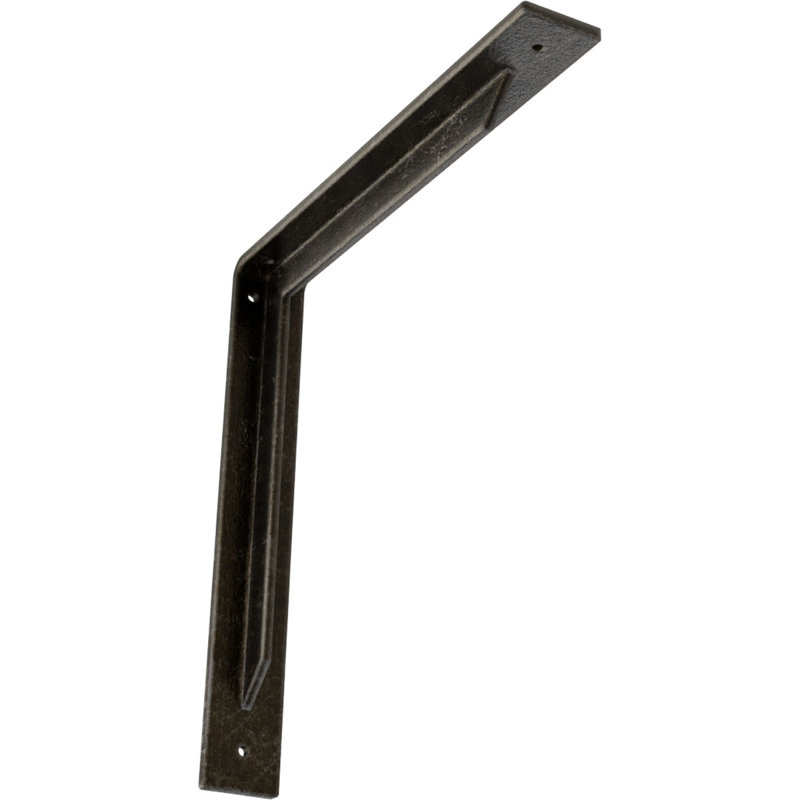 Support en acier Stockport, Argenté antique chaleureux, H 14 po x l 2 po x P 14 po