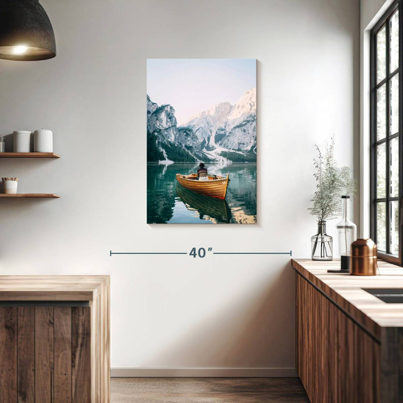 Man Rowing On A Lake, 36" H x 24" W