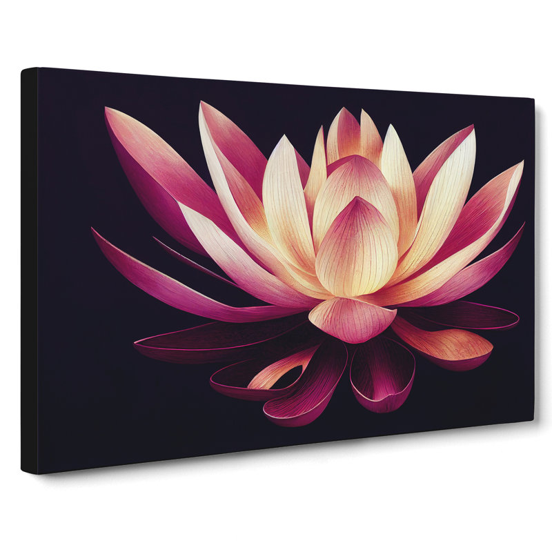 A Striking Lotus Flower - Wrapped Canvas, 50cm H x 76cm W x 3cm D