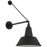 Thomas O'Brien, "Academy 17.5" Anchored Mack Barn Light in Matte Black with 16" Soft Copper Bowers Shade