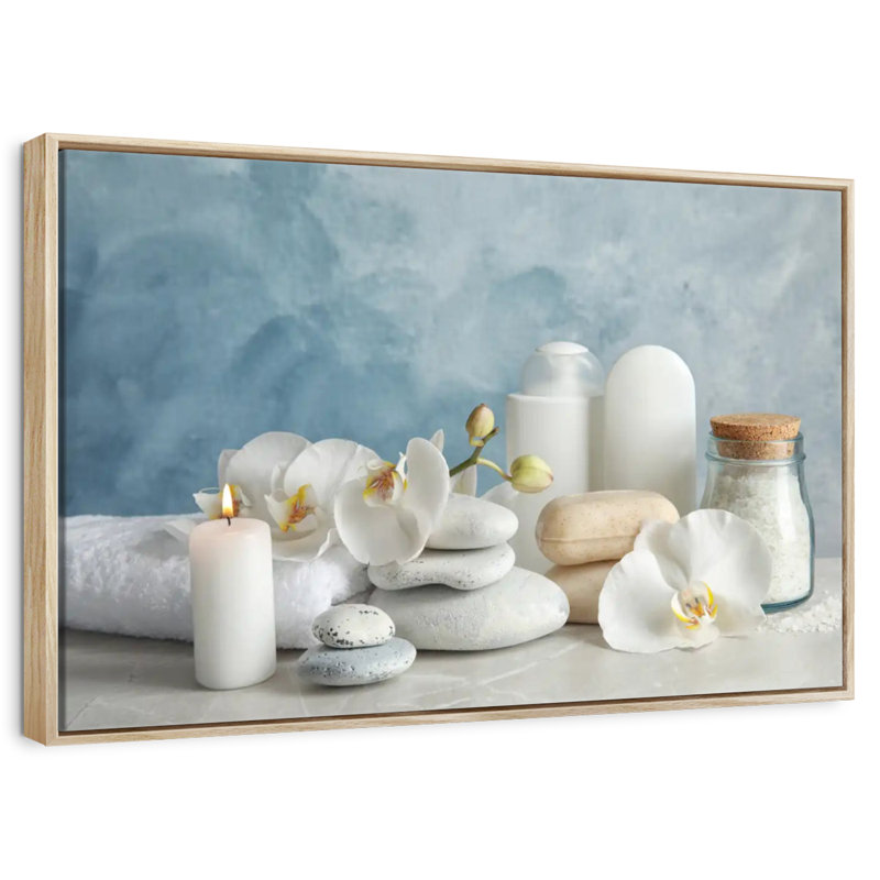 White Spa Essentials, Cadre flottant en bois naturel, 37 po x 25 po