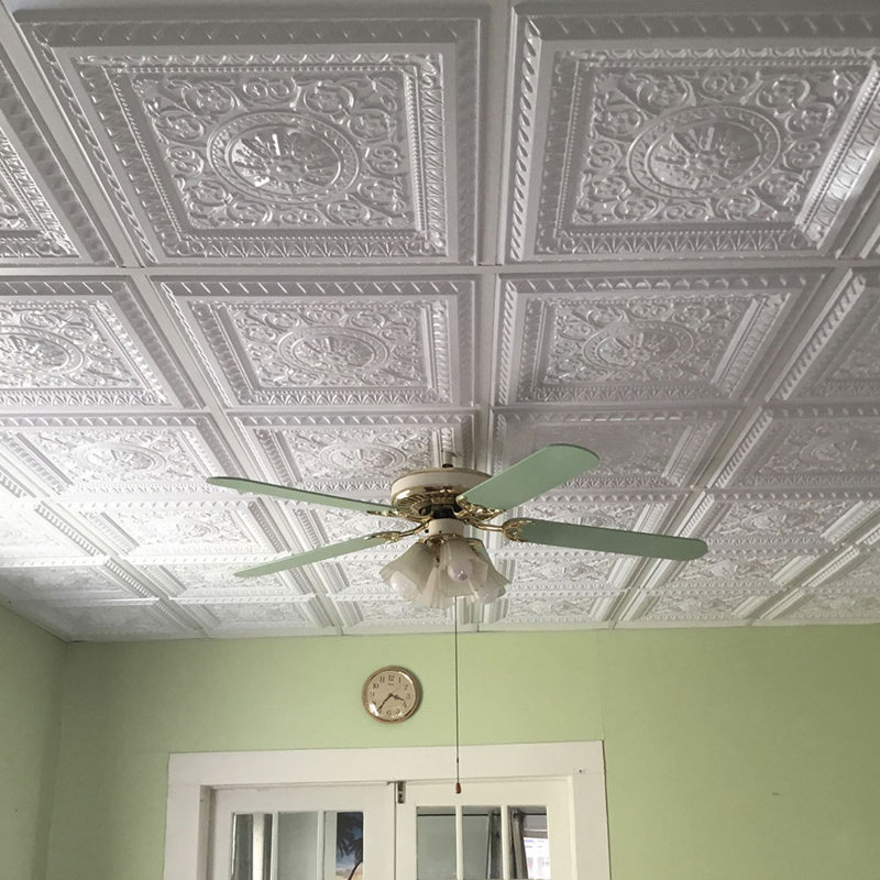 Gloss White 2 ft. x 4 ft. PVC Drop-In Ceiling Tiles (Set of 10)