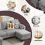Ensemble de salon de 101 po en velours côtelé 3 pièces comprenant un canapé modulaire en L 4 places, 2 repose-pieds avec rangement et une chaise-1884280456