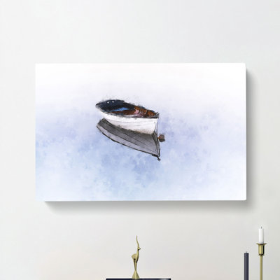 Reflection Of A Boat - Wrapped Canvas