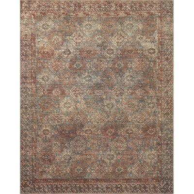 Amber Lewis x Loloi Billie Aqua / Rust Area Rug