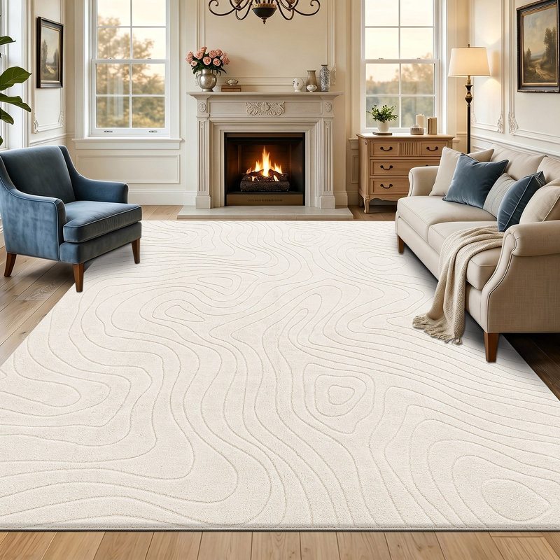 Tapis d'intérieur moderne antidérapant lavable Modern, Rectangulaire 8 pi x 10 pi
